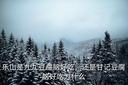 廣州哪里吃樂山豆腐腦,樂山是九九豆腐腦好吃