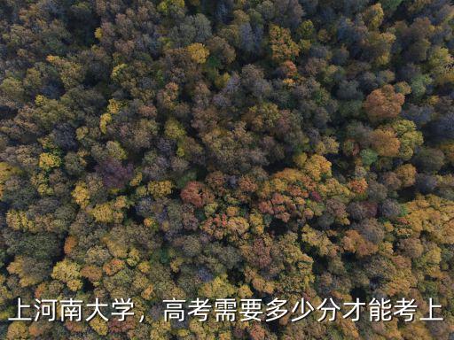 上河南大學，高考需要多少分才能考上