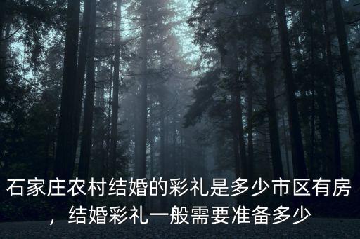 石家莊農(nóng)村結(jié)婚的彩禮是多少市區(qū)有房，結(jié)婚彩禮一般需要準(zhǔn)備多少