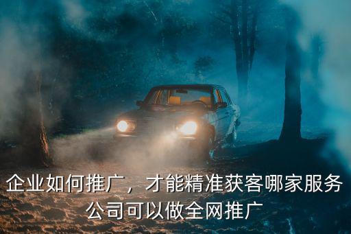 企業如何推廣，才能精準獲客哪家服務公司可以做全網推廣