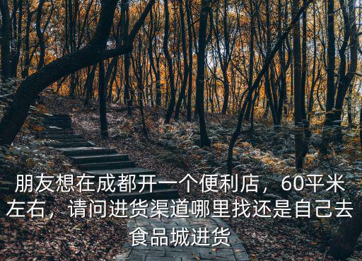 朋友想在成都開一個便利店，60平米左右，請問進貨渠道哪里找還是自己去食品城進貨