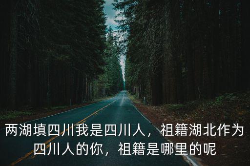 兩湖填四川我是四川人，祖籍湖北作為四川人的你，祖籍是哪里的呢