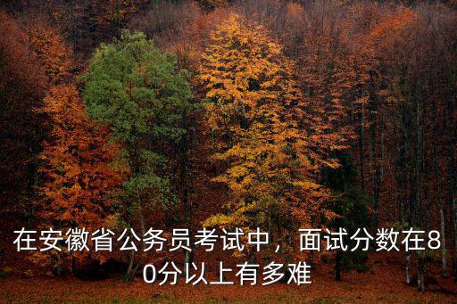 在安徽省公務員考試中，面試分數在80分以上有多難