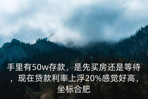 手里有50w存款，是先買房還是等待，現(xiàn)在貸款利率上浮20%感覺好高，坐標合肥