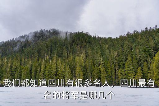 我們都知道四川有很多名人，四川最有名的將軍是哪幾個
