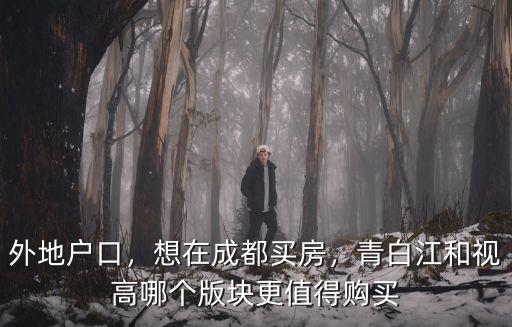 外地戶口，想在成都買房，青白江和視高哪個版塊更值得購買