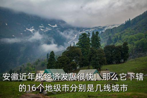 安徽近年來經濟發展很快，那么它下轄的16個地級市分別是幾線城市