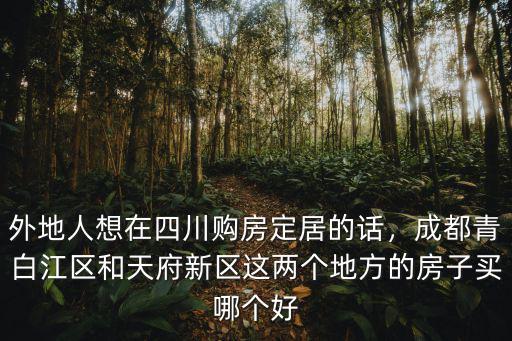 外地人想在四川購房定居的話，成都青白江區(qū)和天府新區(qū)這兩個地方的房子買哪個好