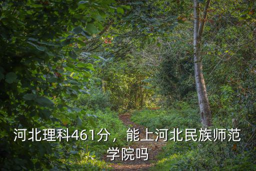河北理科461分，能上河北民族師范學院嗎