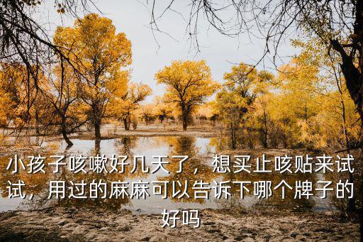 小孩子咳嗽好幾天了，想買止咳貼來試試，用過的麻麻可以告訴下哪個牌子的好嗎