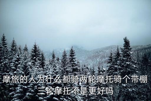 摩旅的人為什么都騎兩輪摩托騎個帶棚三輪摩托不是更好嗎