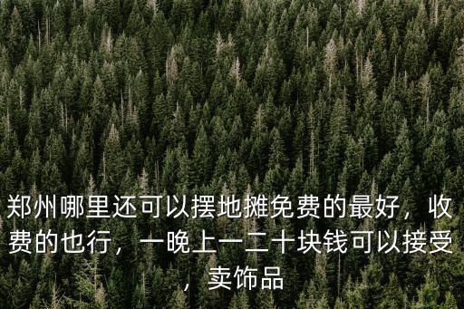 鄭州哪里還可以擺地攤免費的最好，收費的也行，一晚上一二十塊錢可以接受，賣飾品
