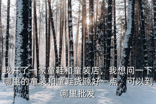 廣安哪里有賣童裝批發的,可以到哪里批發