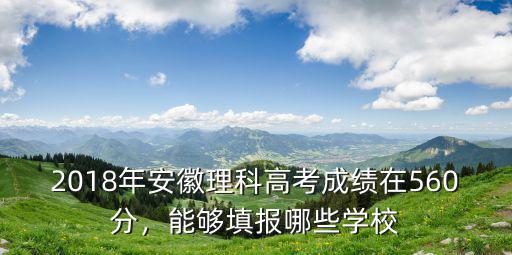 2018年安徽理科高考成績(jī)?cè)?60分，能夠填報(bào)哪些學(xué)校