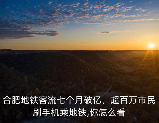 合肥地鐵客流七個月破億，超百萬市民刷手機乘地鐵,你怎么看