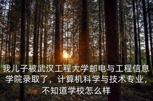 我兒子被武漢工程大學郵電與工程信息學院錄取了，計算機科學與技術專業，不知道學校怎么樣