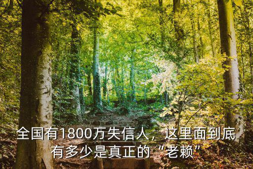 全國有1800萬失信人，這里面到底有多少是真正的“老賴”