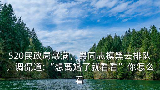 520民政局爆滿，男同志摸黑去排隊，調(diào)侃道:“想離婚了就看看”你怎么看