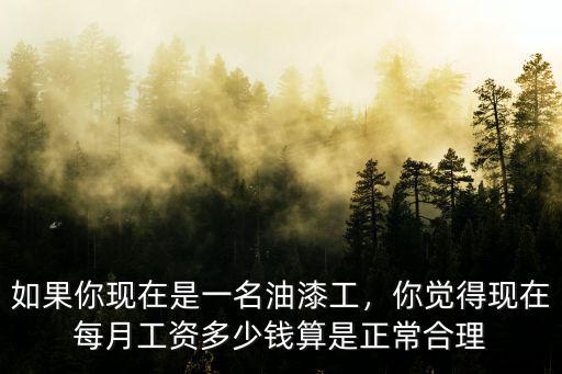 如果你現(xiàn)在是一名油漆工，你覺得現(xiàn)在每月工資多少錢算是正常合理