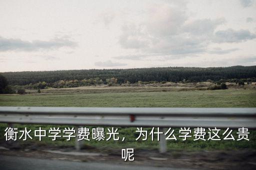 衡水中學學費曝光，為什么學費這么貴呢