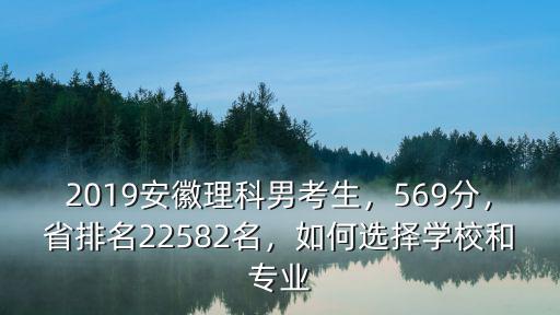 2019安徽理科男考生，569分，省排名22582名，如何選擇學(xué)校和專業(yè)