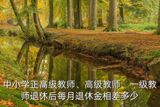 中小學(xué)正高級教師、高級教師、一級教師退休后每月退休金相差多少