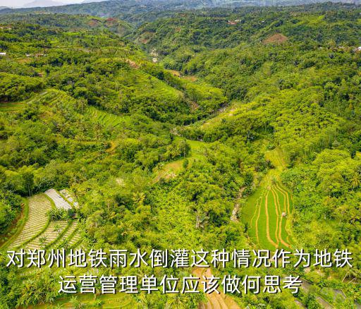 對鄭州地鐵雨水倒灌這種情況作為地鐵運營管理單位應該做何思考