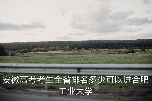 安徽高考考生全省排名多少可以進合肥工業(yè)大學