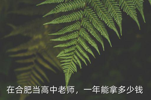 合肥職業高中多少錢一年學費,在合肥當高中老師