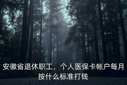 安徽省退休醫(yī)保每月到賬多少錢,安徽省退休職工