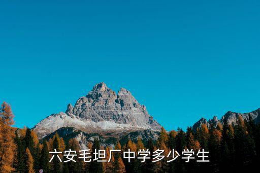 六安毛坦廠中學多少學生