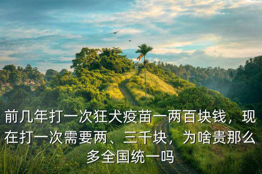 前幾年打一次狂犬疫苗一兩百塊錢，現在打一次需要兩、三千塊，為啥貴那么多全國統一嗎