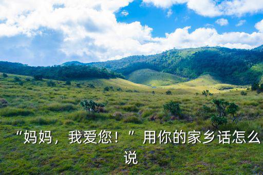 “媽媽，我愛您！”用你的家鄉(xiāng)話怎么說
