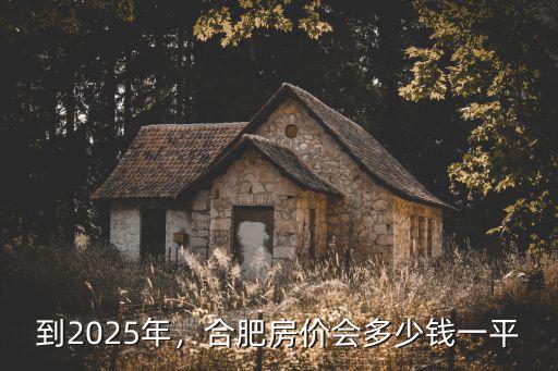 到2025年，合肥房價(jià)會多少錢一平