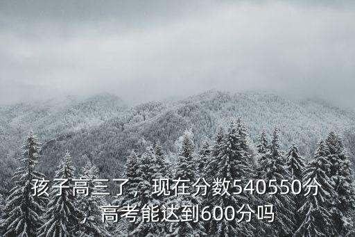 孩子高三了，現在分數540550分，高考能達到600分嗎