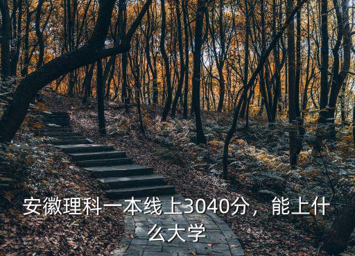 安徽理科一本線上3040分，能上什么大學
