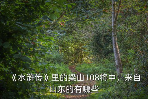 梁山108將有多少河北人,梁山108將