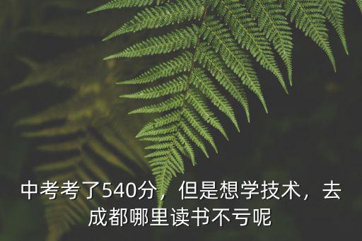 中考考了540分，但是想學技術，去成都哪里讀書不虧呢