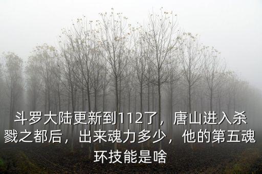 斗羅大陸更新到112了，唐山進入殺戮之都后，出來魂力多少，他的第五魂環技能是啥