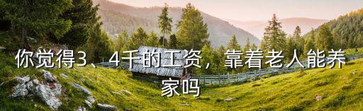 你覺得3、4千的工資，靠著老人能養家嗎