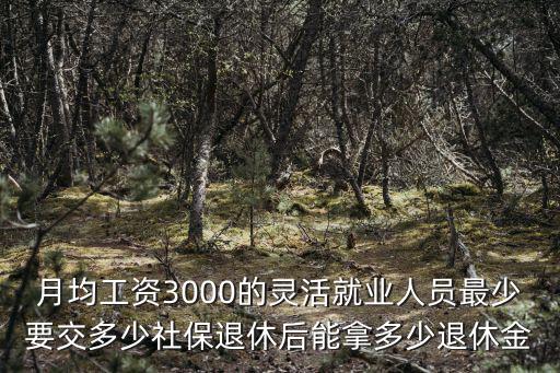 月均工資3000的靈活就業(yè)人員最少要交多少社保退休后能拿多少退休金