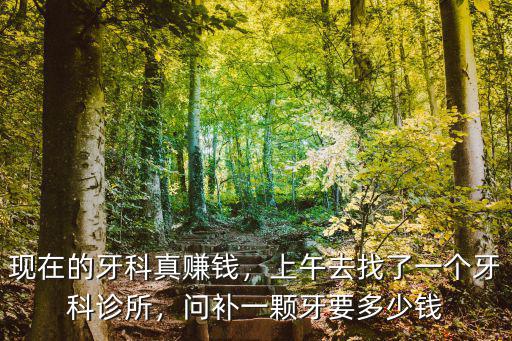 現(xiàn)在的牙科真賺錢，上午去找了一個牙科診所，問補一顆牙要多少錢
