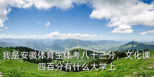 體育統考多少分能上安徽大學,文化課四百分有什么大學上