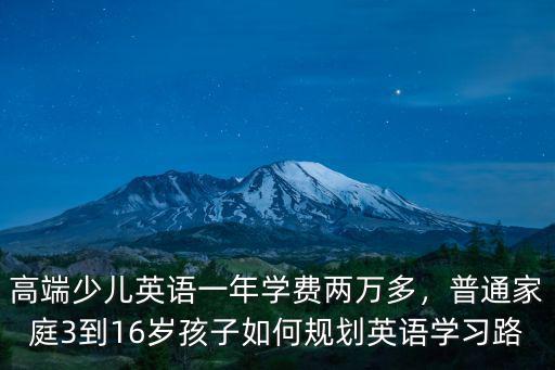 高端少兒英語一年學費兩萬多，普通家庭3到16歲孩子如何規劃英語學習路