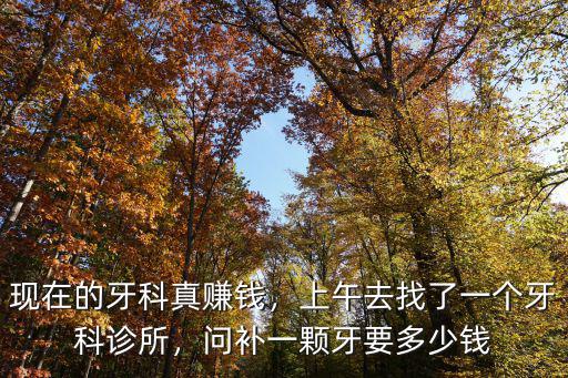 現(xiàn)在的牙科真賺錢，上午去找了一個(gè)牙科診所，問補(bǔ)一顆牙要多少錢