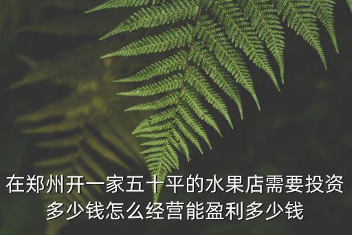 在鄭州開一家五十平的水果店需要投資多少錢怎么經(jīng)營能盈利多少錢