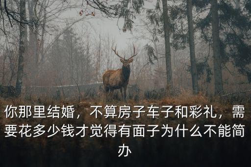 你那里結(jié)婚，不算房子車子和彩禮，需要花多少錢才覺得有面子為什么不能簡辦