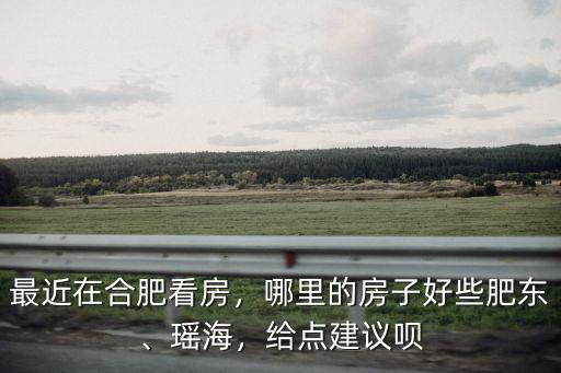 最近在合肥看房，哪里的房子好些肥東、瑤海，給點建議唄