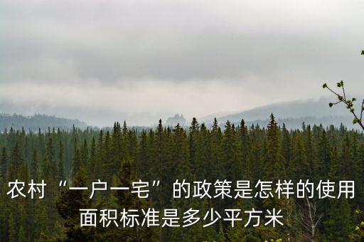 安徽一戶一宅 面積標(biāo)準(zhǔn)是多少,使用面積標(biāo)準(zhǔn)是多少平方米