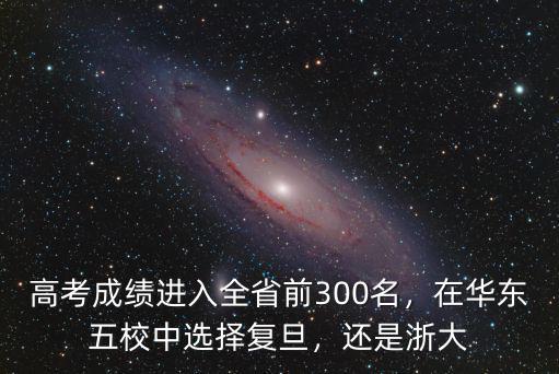 高考成績進入全省前300名，在華東五校中選擇復旦，還是浙大
